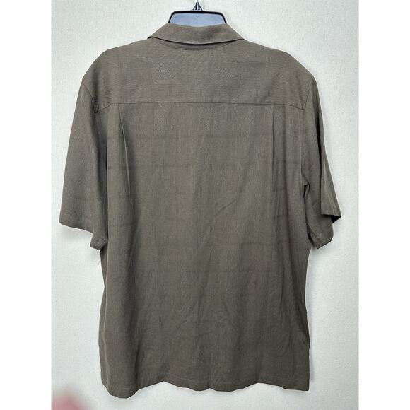 100% Silk Hawaiian Floral Shirt Short Sleeve Men's Size XL Caribbean Joe Brown - Picture 6 of 10